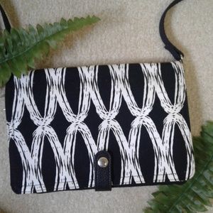 Thirty One Black and White Cross Body Purse